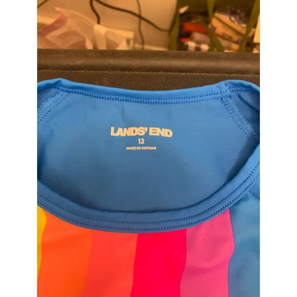 LANDS’ END Girl's Long Sleeve Swim Top / Size: 12